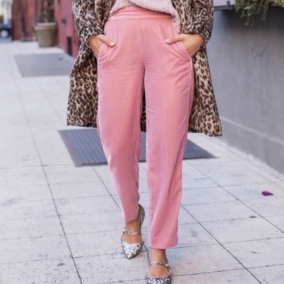 J Crew Pink Velvet Pants Size 0 - Picture 2 of 14